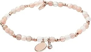 Fossil Women'S Rose Gold-Tone Stainless Steel Chain Or Beaded Bracelet For Women