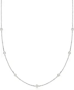 Ross-Simons Diamond Station Necklace In 14kt Gold