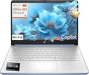 Hp Laptop Computer For Students, 2026 Edition Ai Pc, 1 Year Office 365, Intel Processor, 16gb Ram, 128gb Ufs, 500gb External Hdd, Long Battery Life, Webcam, Wifi 6, Windows 11 Home S, Sky Blue