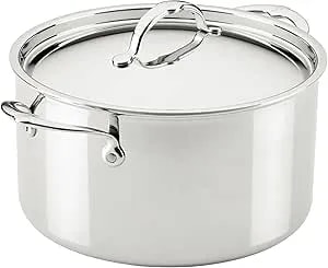 Hestan Probond Luxe 8-Quart Saucepan With Lid, Professional Clad Stainless Steel, Procore Tri-Ply Clad Construction, Polished Exterior, Induction & Oven Safe