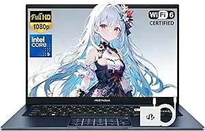 Asus Vivobook 14 Inch Business Laptop, Intel 10-Core 5 120u(Beats i7-1335u, Up To 5ghz), 24gb Ram 1tb Ssd, Laptop For College Students Study-Home With Fhd Ips Display, Privacy Webcam, Wi-Fi 6, Win 11