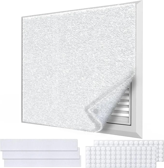 Merv 8 Air Vent Filters Kit 20x100 Inch - Cut To Fit (60+ Filters) Filter Material,High-Grade Electrostatic Filter Media With 48 Hooks For Home Floor, Ceiling, Hvac Furnace Vents & Grilles
