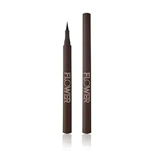 Flower Beauty By Drew Barrymore Forever Wear Winged Eyeliner - Long-Lasting + Smudge-Proof - Liquid Eyeliner + Winged Applicator (Dark + Stormy)