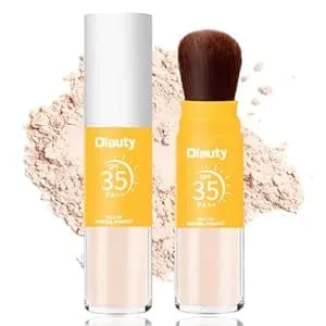 Mineral Powder Sunscreen For Face & Scalp, Spf 35, Brush On Sunscreen Setting Powder, Matte Oil Control Hair Sunscreen Face Powder, Lasting Lightweight Breathable (#01 Translucent)