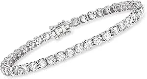Ross-Simons 14.00 Ct. T.W. White Topaz Tennis Bracelet In Sterling Silver
