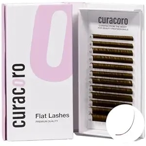 Curacoro Brown Eclipse Flat Lash Extensions - Mixed Length 8-15mm, Thickness 0.15mm, C Cc D Curl, Brown Mink False Lashes, Matte Finish, Individual Eyelashes For Salon Use, Lightweight And Fluffy