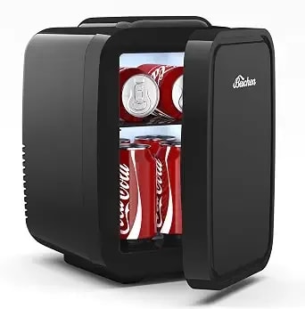Beichen Mini Fridge 4 Liter/6 Can Portable Compact Refrigerator - For Bedroom Office Dorm Car, Fast Cooling, Low Noise, 100-125v Ac/5-12v Usb, For Skincare, Food, Drinks(Black)