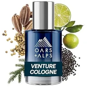 Oars + Alps Venture Mens Cologne And Body Spray, Travel Size Cologne For Men Body Spray, Citrus & Herbal Fragrance, Scented With Bergamont, Coastal Lime, Caradom And Fir Blends Refreshing, 1oz
