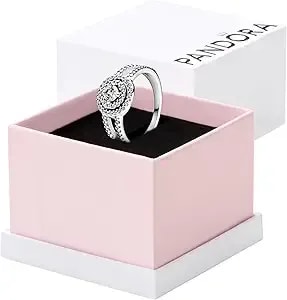 Pandora Sparkling Double Halo Ring - Stackable Ring For Women - Gift For Her - Sterling Silver With Clear Cubic Zirconia - With Gift Box