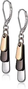 Nine West Women'S Shaky Drop Leverback Earrings Tri Tone