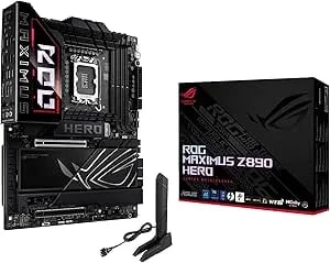 ASUS ROG Maximus Z890 Hero Intel® Z890 LGA 1851 ATX Motherboard, Advanced AI PC-Ready, 22+2+1+2 Stages, DDR5, Wifi 7, 3X Pcie® 5.0 M.2, Thunderbolt™ 4, USB Type-C®, AI Overclocking/Cooling/Networking