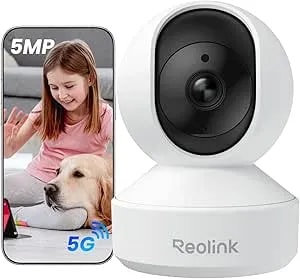 Reolink E1 Pro 3K PT Wi-Fi Indoor Camera For Baby & Pet Monitoring, Auto Tracking, 5MP Night Vision Enhanced By F1.6 Aperture, Person/Pet/Baby Crying Detection, 2.4/5GHz Wi-Fi, Two-Way Audio