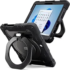 Zagg Rugged Tablet Case For Microsoft Surface Go 4/3/2 - Ultimate Impact Protection, 6.5 Ft Drop Tested, 360° Rotating Kickstand & Hand Grip, Stylus Holder, Durable Polycarbonate & Silicone, Black