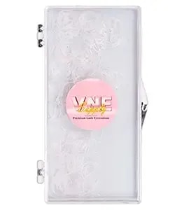 Vne 500 Fans Colorful Lash Extensions - Premade Volume And Mega Volume Fans - Colored Russian Eyelash Extensions - 6d, White, D Curl, 14 Mm