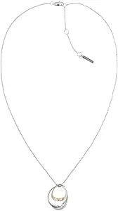 Calvin Klein Women'S Pendant Necklace: Sculptural Contours For Elegant Style In Polished Finish
