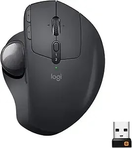 Logitech Mx Ergo Wireless Trackball Mouse, (Bluetooth Or Usb), Rechargeable,Color Graphite.