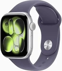 Apple Watch Series 11 [Gps, 42mm] Silver Aluminum Case With Purple Fog Sport Band, S/M (Renewed)