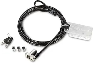 Kensington Universal 3-In-1 Keyed Laptop Locking Cable, Computer Security Keyed Lock, T-Bar, Nano, Wedged-Shaped (K62318WW)