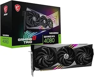 Msi Gaming Geforce Rtx 4080 16gb gdrr6x 384-Bit Hdmi/Dp Nvlink Tri-Frozr 3 Ada Lovelace Architecture Graphics Card (Rtx 4080 16gb Gaming X Trio)