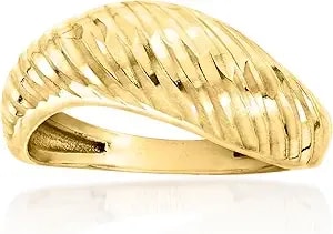 Ross-Simons 18kt Gold Over Sterling Diamond-Cut Sculptural Ring