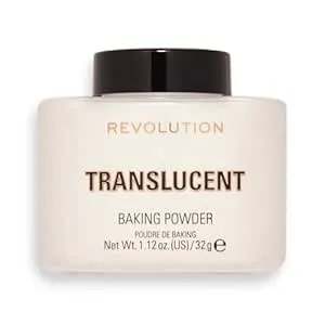 Revolution, Loose Baking Powder, Makeup Setting Powder, Long-Lasting Coverage, Mattifies & Reduces Shine, Translucent, 1.12 Oz