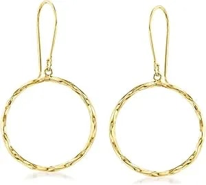 Ross-Simons 14kt Yellow Gold Open-Circle Drop Earrings