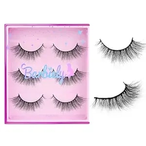 16mm Mink Lashes, 3d Real Mink Eyelashes, 3 Pairs Cat Eye Lashes, Natural Look False Eyelashes, 100% Handmade & Cruelty-Free Fluffy Wispy Luxury Volume Strip Eye Lashes (Fantasy)