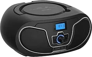 Philips CD Player Boombox, Dynamic Bass Boost With Bluetooth, FM Radio, USB Playback & AUX Input, Portable Top-Loading Boombox, Clear Stereo, RW/MP3 Compatible (Black)