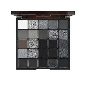 K'Apeine 25 Color Black Eyeshadow Palette, Smoke Eyeshadow Palette Silver Smokey Eye Shadow Matte Velvet & Metallic Shimmer Cool Smoky Dark Shades For Goth Makeup No Fading, Long Lasting Waterproof