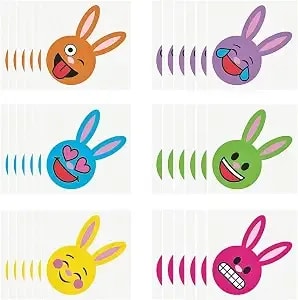 Fun Express Easter Emoji Temporary Tattoos For Kids - Bulk Set Of 72 - Easter Egg Filler And Basket Toys