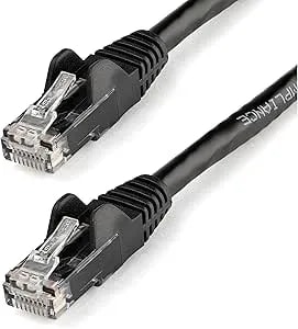 Startech 3ft CAT6 Ethernet Cable - Black CAT 6 Gigabit Ethernet Wire -250Mhz 100W Poe RJ45 UTP Network Patch Cord Snagless With Strain Relief (N6PATCH3BK)