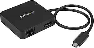 Startech.Com USB C Multiport Adapter - Portable USB-C Mini Dock 4K HDMI Video - Gigabit Ethernet, USB 3.0 Hub (1x USB-A 1x USB-C) - USB Type-C Multiport Adapter - Thunderbolt 3 Compatible, TAA
