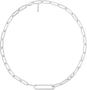 Calvin Klein Women'S Asymmetrical Elegance Necklace - Stainless Steel Pendant With Chain And Lobster Closure - Premium Fashion Accessory - Gift For Her