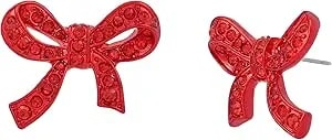 Betsey Johnson Jewelry Women'S Love Spell Pavé Bow Stud Earrings