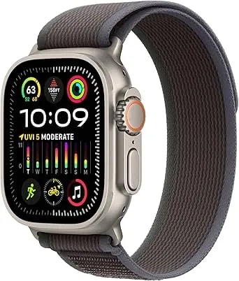 Apple Watch Ultra 2 [Gps + Cellular 49mm] Smartwatch With Rugged Titanium Case & Blue/Black Trail Loop S/M. Fitness Tracker, Precision Gps, Action Button, Extra-Long Battery Life