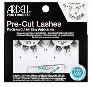Ardell Pre-Cut Lashes 900 - Segmented Lash Strips, Natural-Looking Clusters, Individual Lash Extensions With Duo Adhesive, 1-Pair