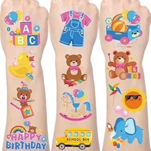 Rachell Teacher Temporary Tattoos - 200+ English Teacher Themed Birthday Party Decorations Favors, Rainbow Denim Overalls Rachel Tattoo Stickers Gifts Party Supplies Decor Prizes