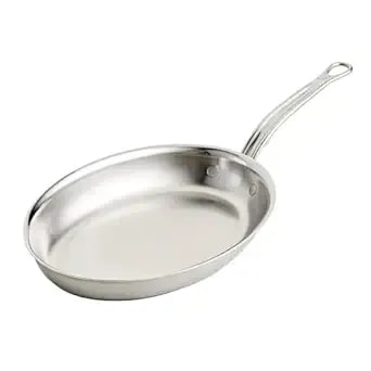 Hestan Provisions - Oval Fish Pan Tri-Ply Stainless Steel, 2.12 Quart (12.5 X 9") Induction Compatible & Dishwasher Safe