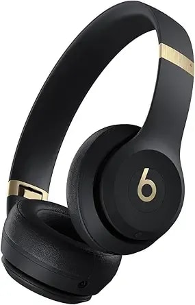 Beats Solo 4 - Wireless On-Ear Bluetooth Headphones, Up To 50-Hour Battery Life, Ultra-Lightweight Comfort, Powerful And Balanced Sound, Apple & Android Compatible - Black & Gold