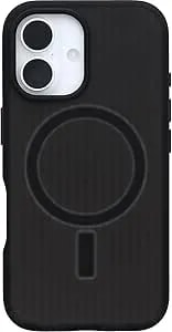Otterbox Iphone 16 Case – Symmetry Soft-Touch Series With Magsafe, Ultra-Slim, Enhanced Grip, Lanyard-Compatible, Raised Camera & Screen Edges – Non-Retail Packaging – Dark Echo (Black)
