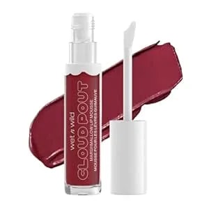 Wet N Wild Lip Cream Cloud Pout W/Marshmallow, Dark Red I'M On Cloud Wine - Argan Oil - Vitamin E