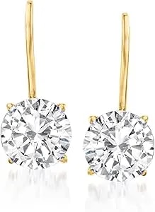 Ross-Simons 2.00 Ct. T.W. Cz Drop Earrings In 14kt Yellow Gold