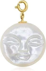 Ross-Simons Mother-Of-Pearl Moon Charm In 18kt Gold Over Sterling