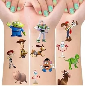 8 Sheets Toy Temporary Tattoos For Kids, Story Birthday Party Decorations Party Favors For Kids Party Supplies