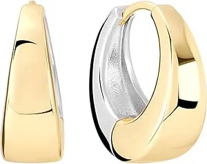 Amazon Essentials Plated Two-Tone Hoop Earrings
