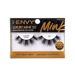 I-Envy Luxury Mink Collection False Eyelashes 100% Real Mink Glamorous Eye Look Lashes Maximum Fluffiness 3d Multi-Curl Angle (1 Pack)