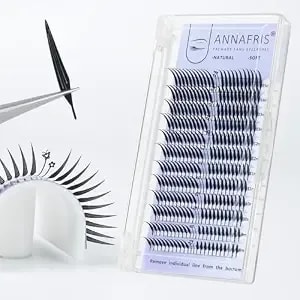 Premade Flying Spire Eyelash Extension Anime Premade Fans Lash Manga False Eyelashes Natural Soft Feather Shape Lashes(Fox,0.07c,8-15mm)