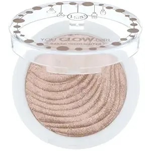 J.Cat Beauty You Glow Girl Compact Multi-Dimensional Highlighter, Highly Pigmented, Shimmery Baked Highlighter For Luminous Finish, Pink Goddess