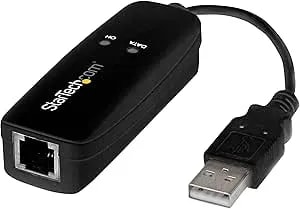 Startech.Com 56K USB Dial-Up & Fax Modem - V.92, External - Hardware Based USB Modem - Transfer Rates Up To 56Kbps (Data) / 14.4Kbps (Fax)