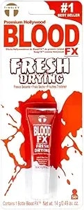 Blood Fx – Fresh Drying Fake Blood For Special Effects, Realistic Non-Staining Washable Blood For Halloween, Theater, Cosplay, And Film Makeup